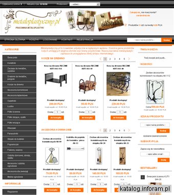 Sklep z wyrobami metaloplastycznymi - kosze na drewno, wieszaki, gazetniki