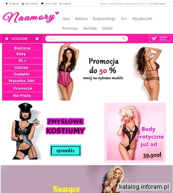 Naamory.pl - bielizna nocna, prześwitujące koszulki, bodystocking,kostiumy i przebrania
