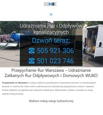 Sidex Oczyszczanie Kanalizacji Warszawa