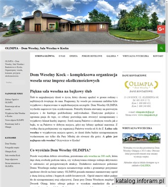 www.olimpiakock.pl sala weselna