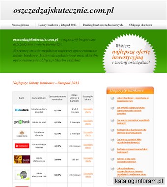 Oszczedzajskutecznie.com.pl - lokaty i depozyty
