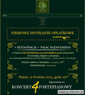 palacbazantarnia.pl Wesele Śląsk