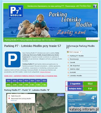 Parking przy lotnisku Modlin