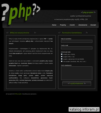 Projekty php mySQL, projekty informatyczne, programowanie php