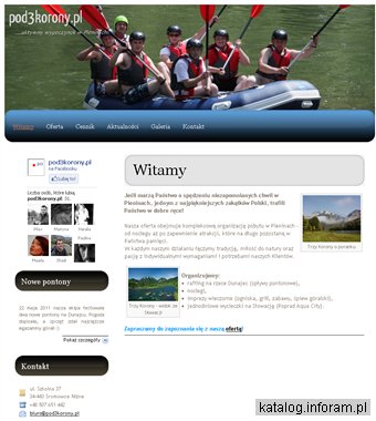 Pod3korony.pl - aktywny wypoczynek w Pieninach i rafting Dunajcem