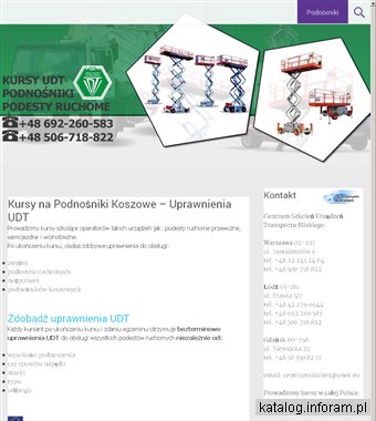 Uprawnienia UDT na podesty ruchome i podnośniki koszowe