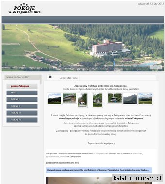 Kwatery - noclegi w Zakopanem