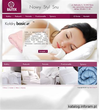 Producent kołder, pościeli, śpiworów