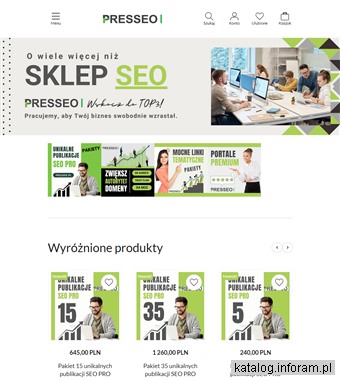 SEO sklep Presseo - publikacje sponsorowane