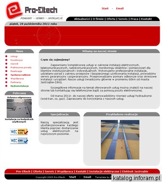 Pro-Eltech - Instalacje elektryczne, informatyczne, światłowodowe, radiowe, pomiary.
