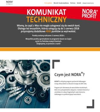 Program NORA - Oryginalne cześci do vw