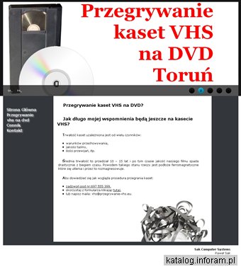 Przegrywanie kaset vhs na dvd Toruń