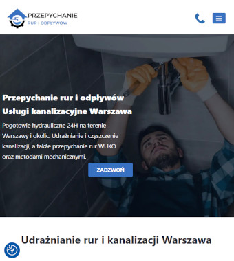 Przepychanie rur udrażnianie odpływów