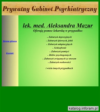 Prywatny Gabinet Psychiatryczny Aleksandra Mazur