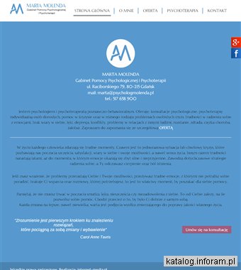 Psycholog Gdańsk. MARTA MOLENDA - Gabinet pomocy Psychologicznej i Psychoterapii