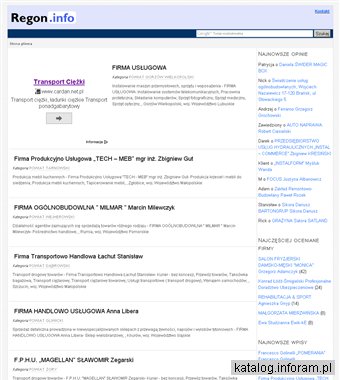 Informacje o firmach