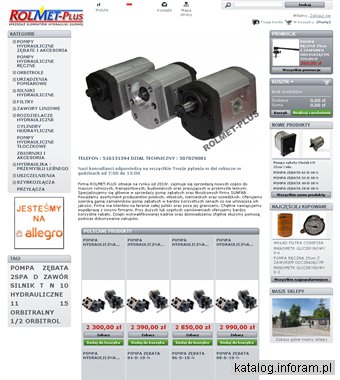 ROLMET-PLUS sprzedaż elementów hydrauliki siłowej