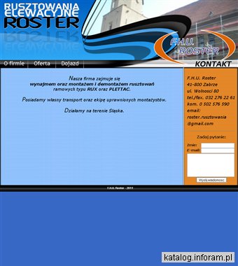 F.H.U. Roster - Zabrze - wynajem rusztowań