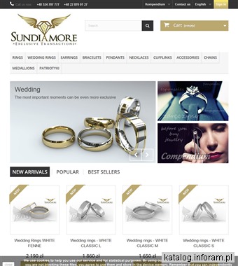 Złote obrączki ślubne - Sundiamore