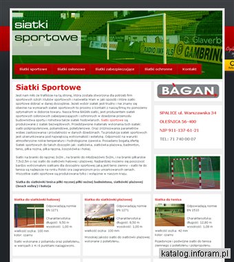 Siatki sportowe BAGAN