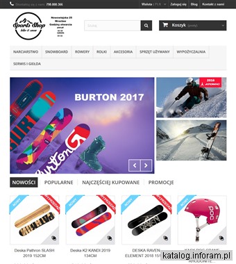 Sklep narciarsko-snowboardowy - SportsShop