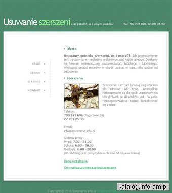 Usuwanie owadów, szerszeni, pszczół, os w Warszawie i okolicach