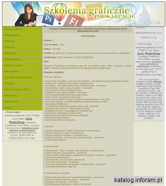 Szkolenia i kursy - PhotoShop, CorelDraw, Flash - Rzeszów, podkarpacie