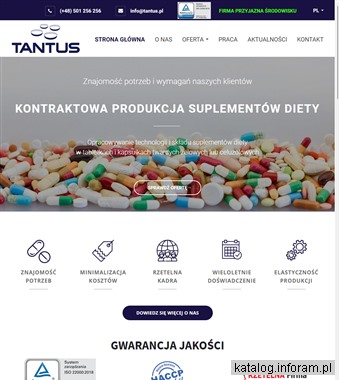 Produkcja kontraktowa suplementów diety - tantus.pl