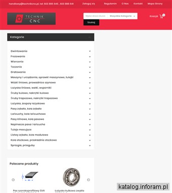 Wózki, szyny Hiwin, Rexroth, INA - technikcnc.pl