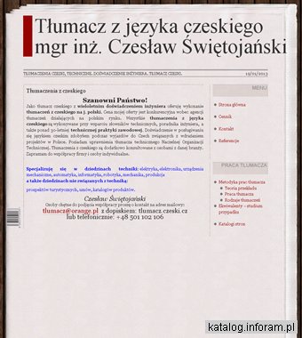 Tłumacz j.czeskiego, tłumacz czeski mgr inż. Czesław Świętojański