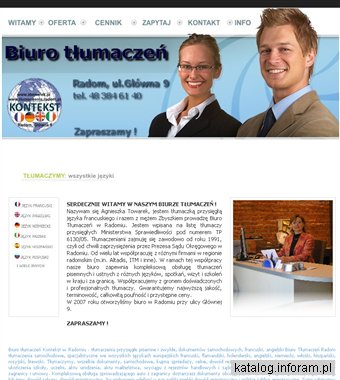 Biuro tłumaczeń Kontekst - Radom - wszystkie języki