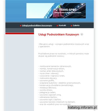 PU TRANS-SPEC Usługi podnośnikiem koszowym