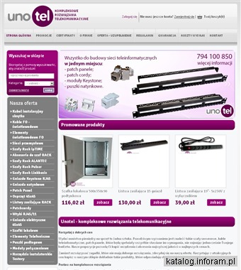 Unotel - szafy serwerowe, rozwiązania teleinformatyczne