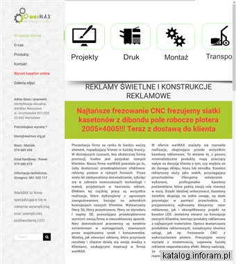 Kasetony reklamowe, identyfikacja wizualna - warMAX