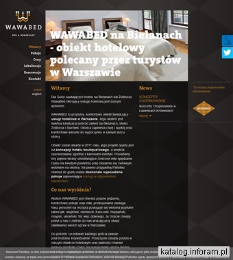 www.wawabed.pl obiekt hotelowy Warszawa