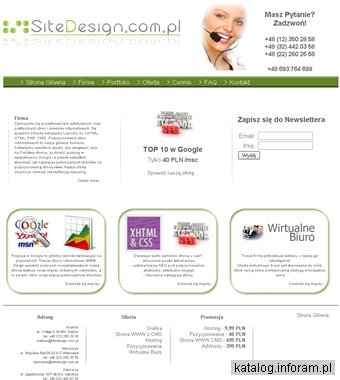 SiteDesign.com.pl - Strony WWW | Pozycjonowanie | Grafika | Animacja