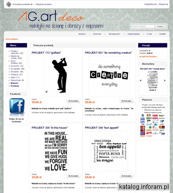 Napisy na ścianę, obrazy z napisami AG.art deco