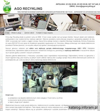 AGO RECYKLING odpady elektroniczne Warszawa