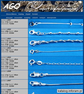 AGO - Hurtownia biżuterii srebrnej