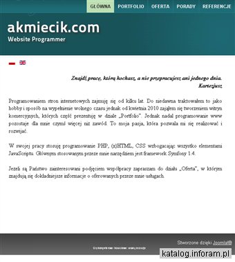 Porgamista PHP, xHTML, CSS, Symfony