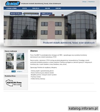 Alumex. Producent stolarki aluminiowej i PCV aluminiowe ścianki działowe Warszawa