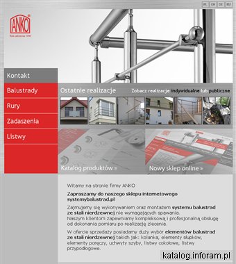 Anko - balustrady ze stali nierdzewnej