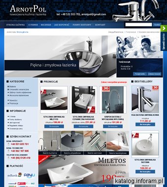 Baterie bezdotykowe, baterie wodospad, umywalki nablatowe