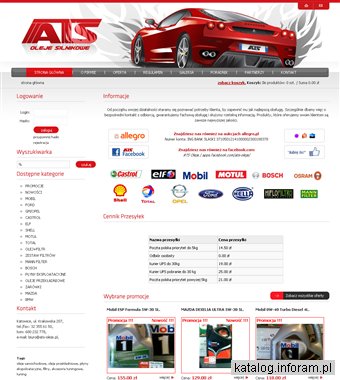 ATS oleje samochodowe, oleje przekładniowe, filtry