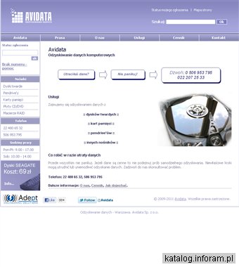 Avidata Odzyskiwanie Danych - szybkie i skuteczne odzyskiwanie utraconych danych