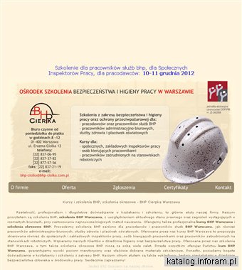 Szkolenia BPH w Warszawie - BHP Cierpka