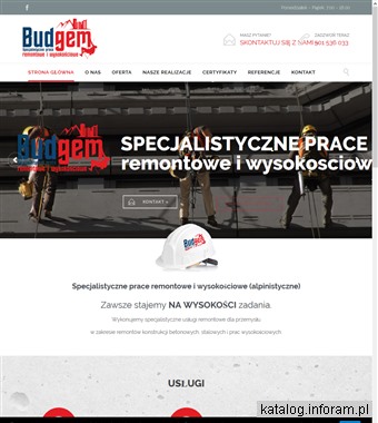 Budgem - Prace alpinistyczne i naprawy na wysokościach