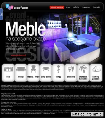 Wypożyczalnia mebli, barów i oświetlenia Colors of Design