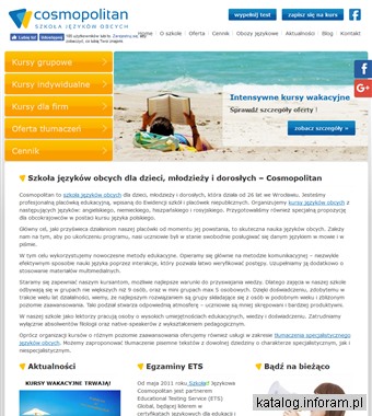 www.cosmopolitan.edu.pl szkoła języków obcych