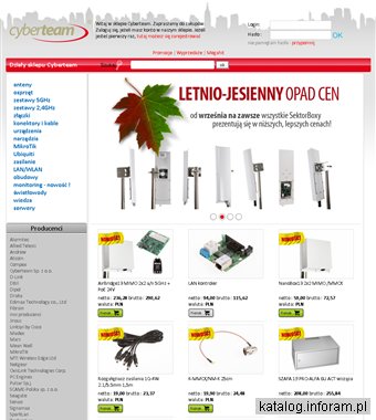 Cyberteam - producent anten WiFi, sklep WLAN, MikroTik, Ubiquiti, WISP